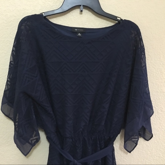 Navy Belted Dress - Picture 2 of 5